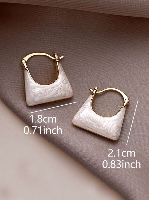 Colorful Enamel Bag Shaped Earrings