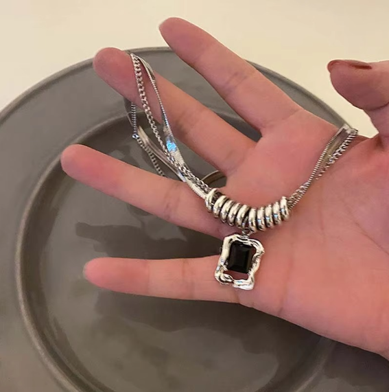 Stylish Double Layer Necklace in Hip Hop Fashion
