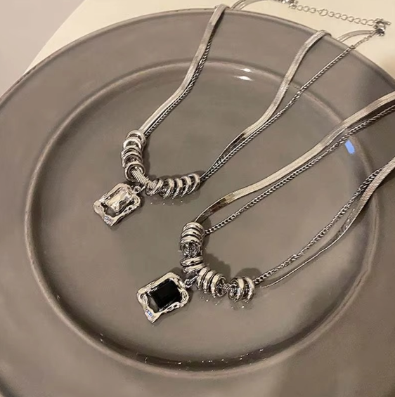 Stylish Double Layer Necklace in Hip Hop Fashion