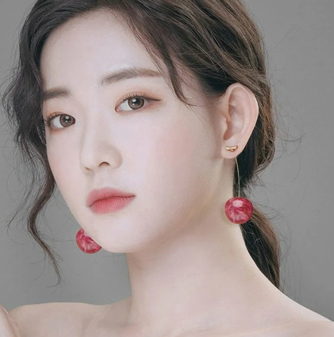 Beautiful Resin Earrings with Cherry Design