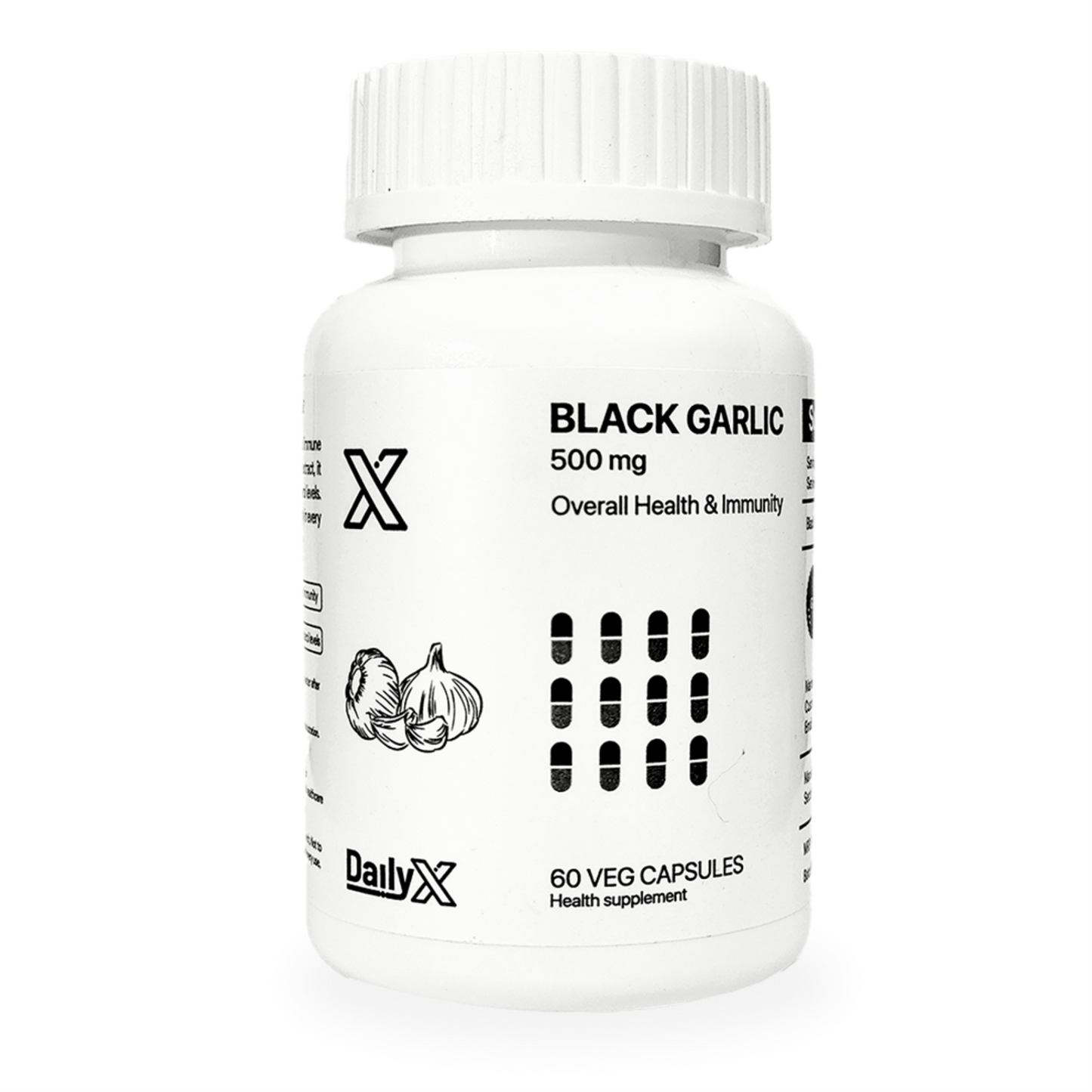 Black Garlic Capsules - Natural Immunity & Heart Health Supplement | DailyX