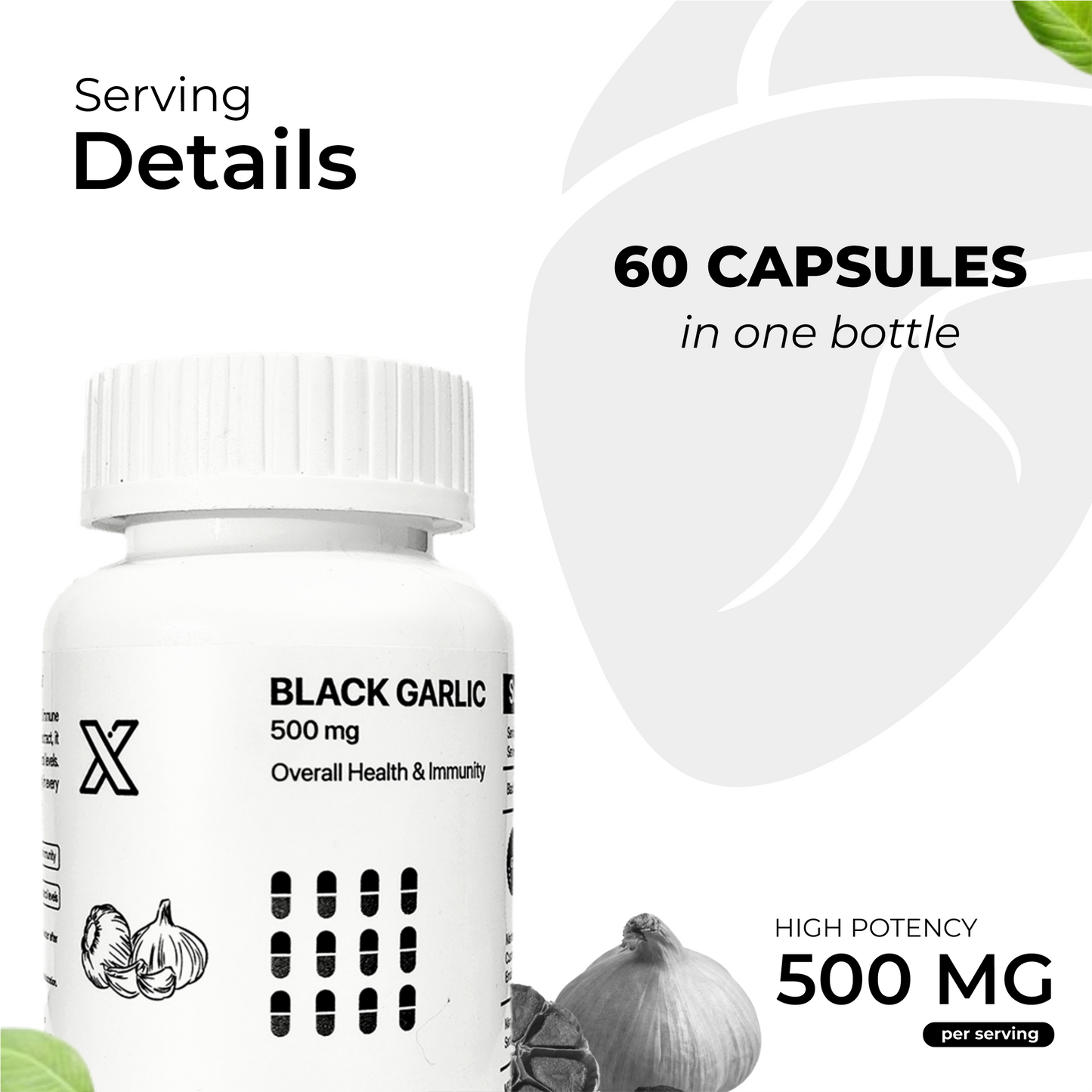 Black Garlic Capsules - Natural Immunity & Heart Health Supplement | DailyX