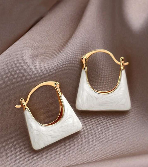 Colorful Enamel Bag Shaped Earrings
