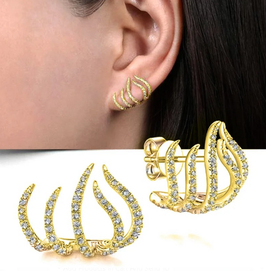 Unique Gold Claw Stud Earrings