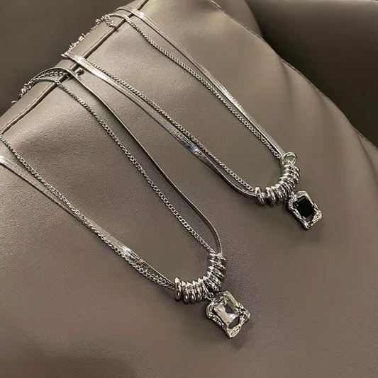 Stylish Double Layer Necklace in Hip Hop Fashion