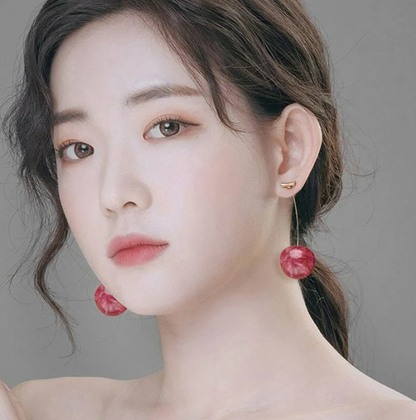 Beautiful Resin Earrings with Cherry Design