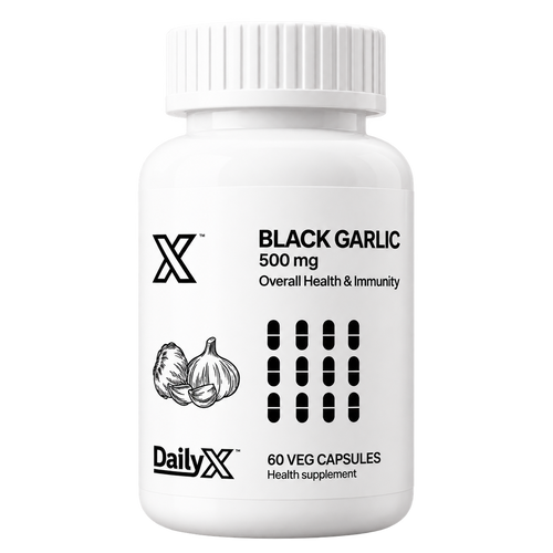 DailyX Black Garlic 500 mg 60 veg capsules bottle
