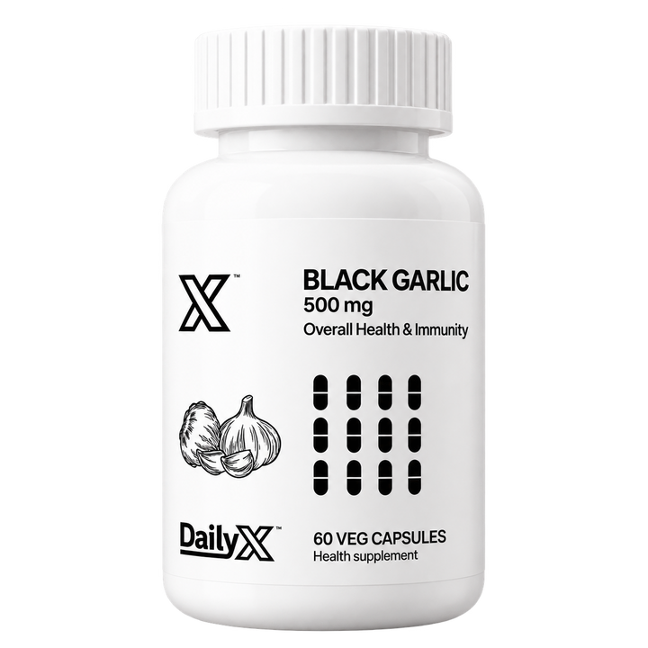 DailyX Black Garlic 500 mg 60 veg capsules bottle