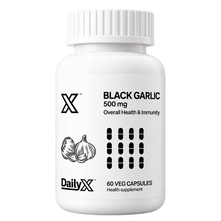 DailyX Black Garlic 500 mg 60 veg capsules bottle